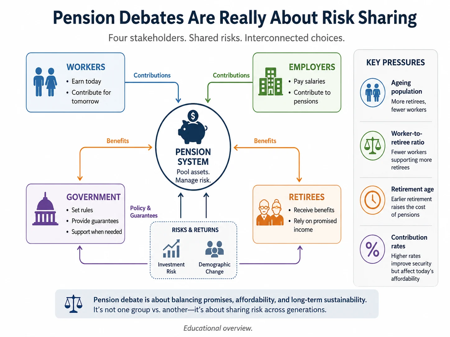 Pension Debates Are Really About Risk Sharing